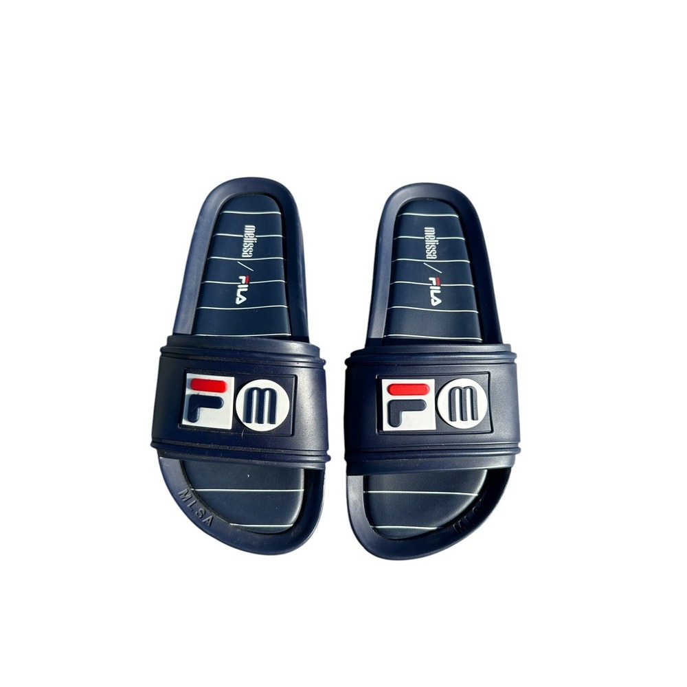 Women's FILA X Melissa Sport Slide‎ Sandal Navy Blue Size 6 US New Never Worn